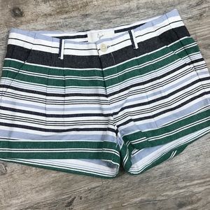 Joie Linen Blend Striped Cuffed Shorts